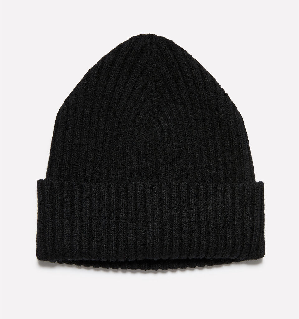 Σκούφος μαύρος από πλεκτό ύφασμα - καπέλα ανδρικά - Μαυρο | Sisley image number 1